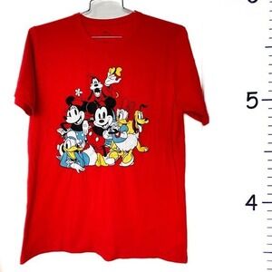 Disney‎ Mickey Mouse and Characters Red Short Sleeve Tee Shirt M/M